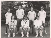 Playing tennis in Oxford University (back row, second from left)